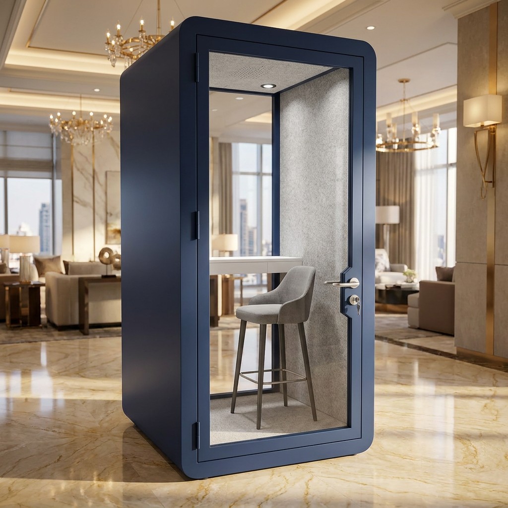 MobileX MP1 office pod in a premium office interior