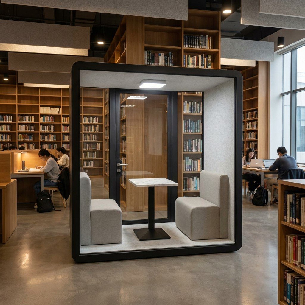 Meeting booth in library office