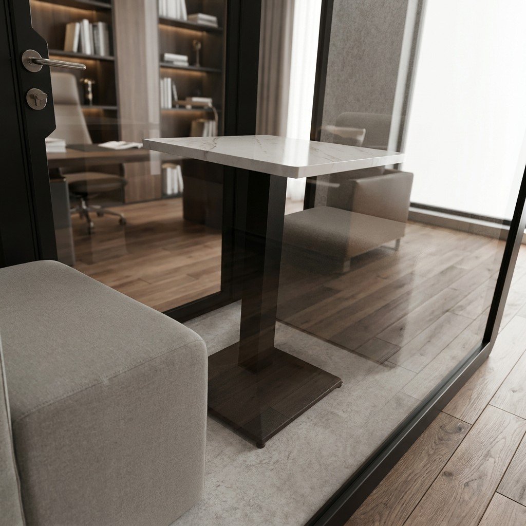 MP2 meeting booth interior table detail