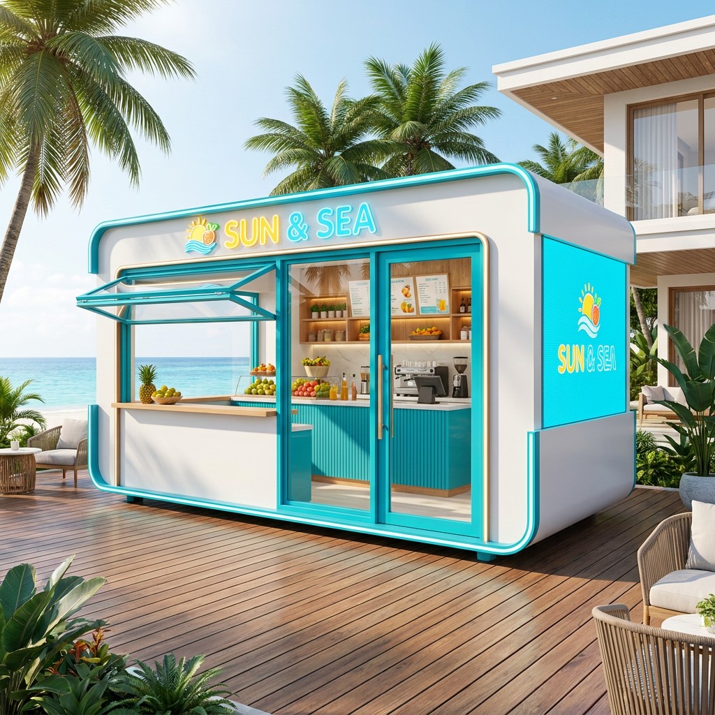 Outdoor beverage kiosk pod