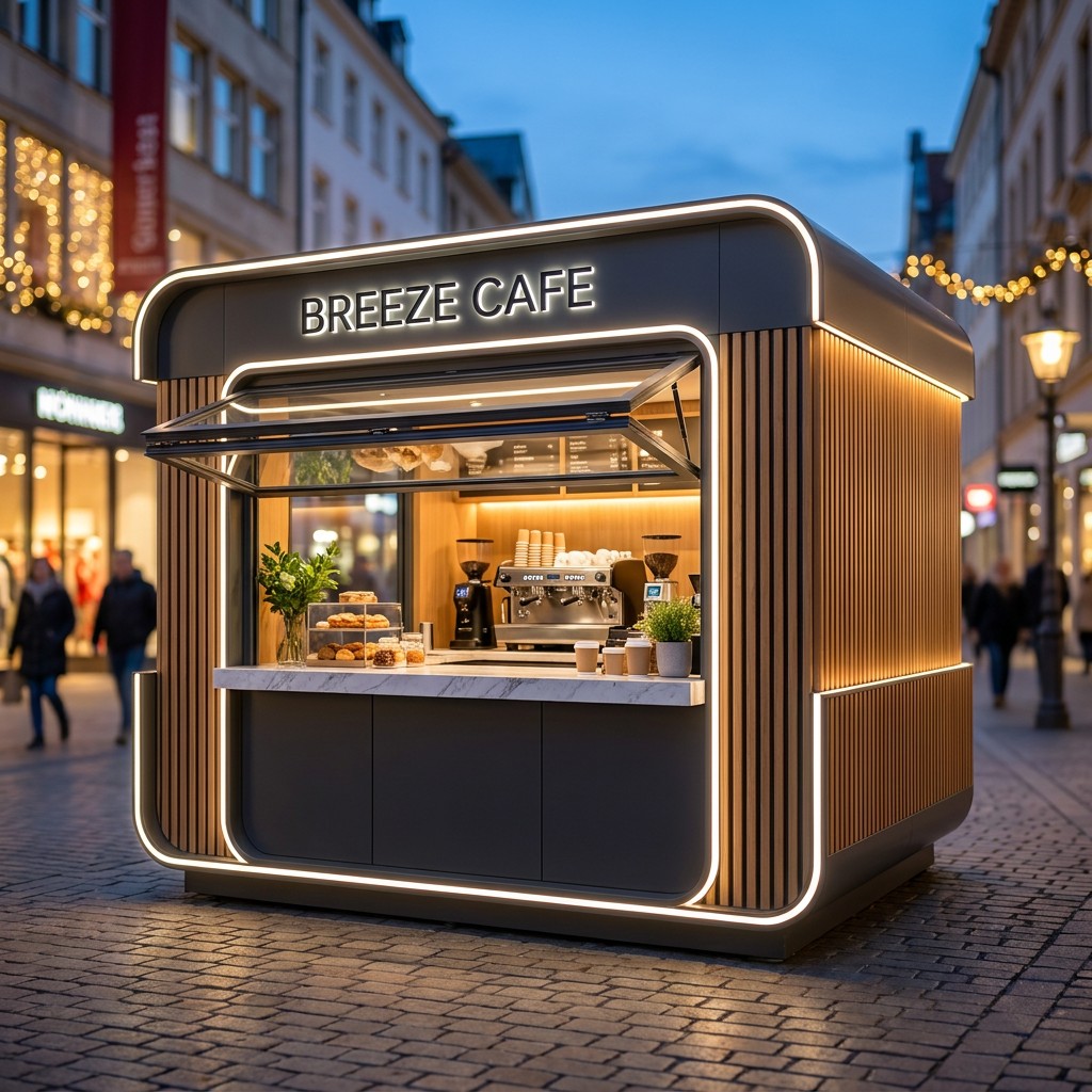 MobileX outdoor coffee kiosk pod