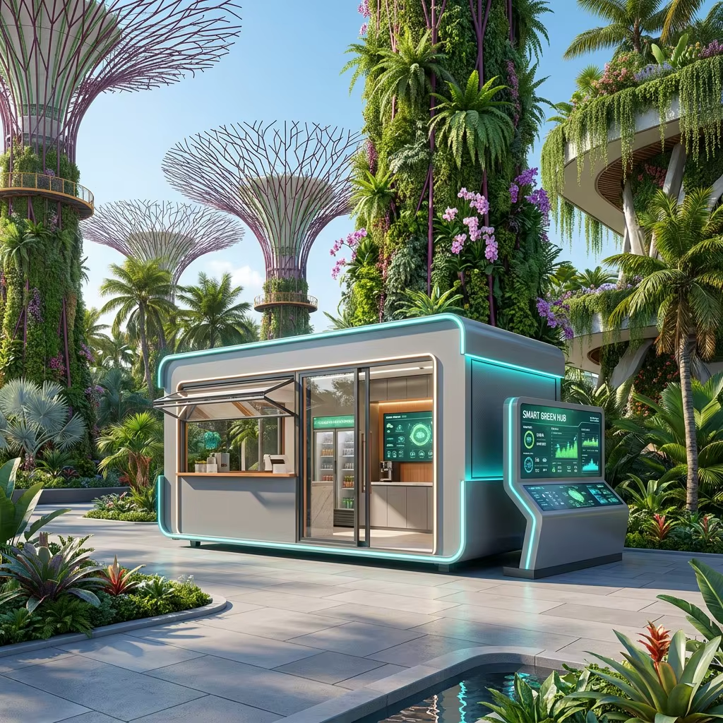 Smart green outdoor kiosk