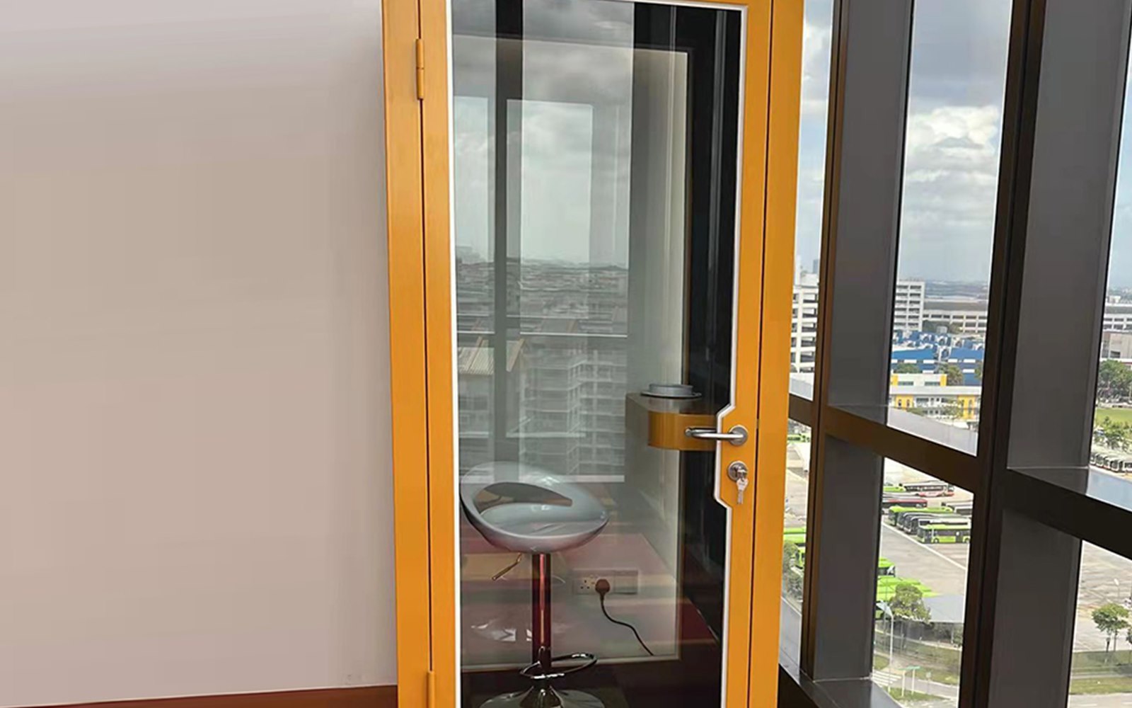 MobileX office pod installed in public lobby project