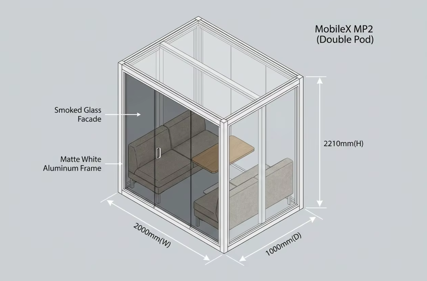 MP2 Meeting Booth structure drawing