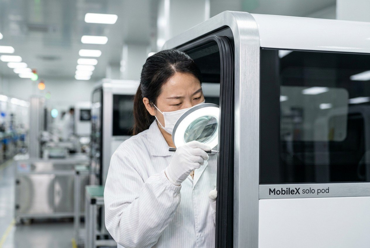 Close QC inspection for MobileX POD office pods